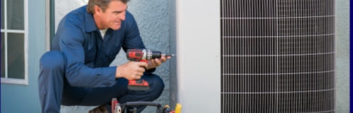 Franklin TN air conditioning repair and maintenance technician inspecting a residential cooling system.