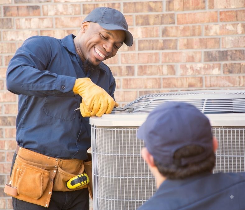 New energy-efficient air conditioning unit installed outside a Smyrna home